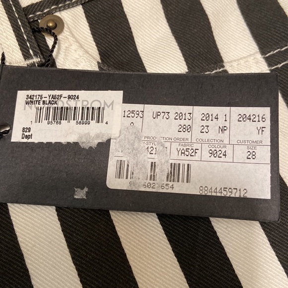 SAINT LAURENT | Striped Skinny Ankle Grazer Jeans Size 28 - Picture 4 of 5